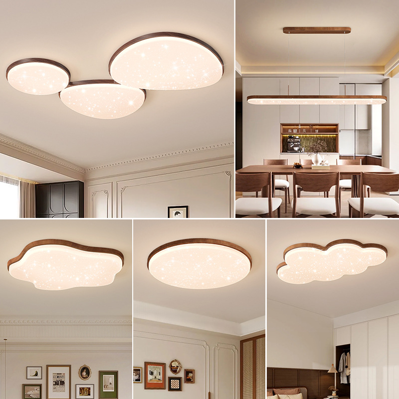 Lámpara de techo de sala de estar de estilo antiguo 2025 nueva combinación de paquete de lámparas de guijarros y gypsophila modernas y sencillas para toda la casa