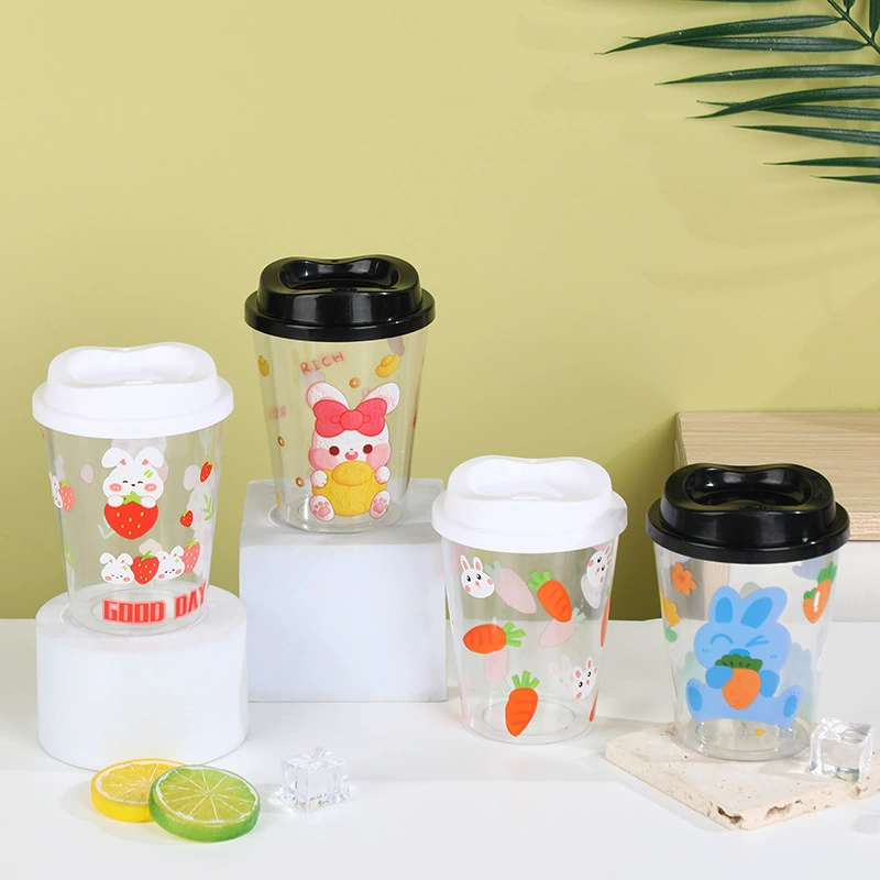 Детская соломенная чашка с мультяшным животным, высокая цветовая ценность, Студенческая Питьевая пластиковая чашка, полипропиленовая соломенная чашка для питья, светящаяся чашка для воды