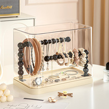 新款饰品展示架家用梳妆台发圈手链复古首饰架防尘透明发饰展示盒