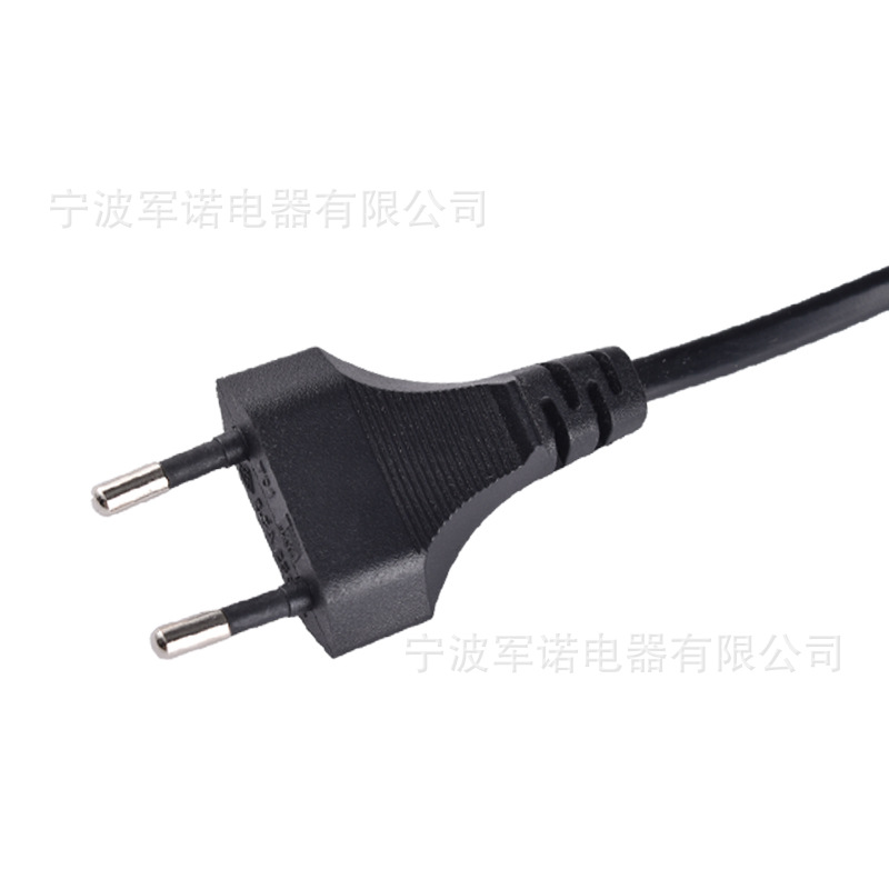 推荐欧规两脚圆插充电线八字尾电源线 欧标二芯插头延长线 电源线