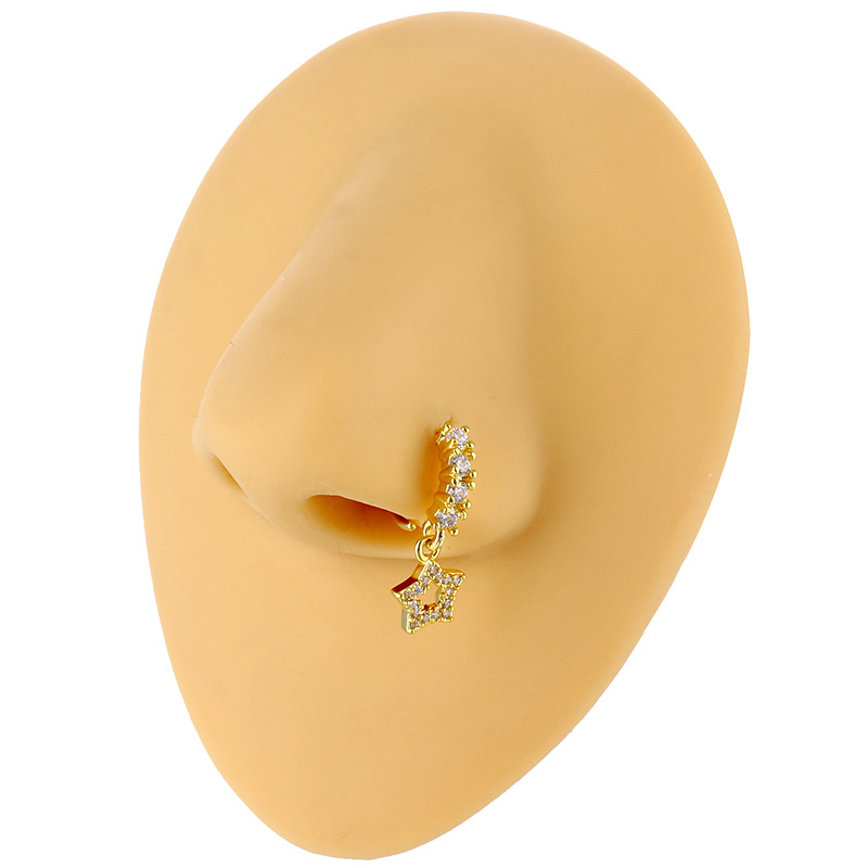 Piercing Nasenring Mit Stern Und Stein Verstellbar_voghion.com
