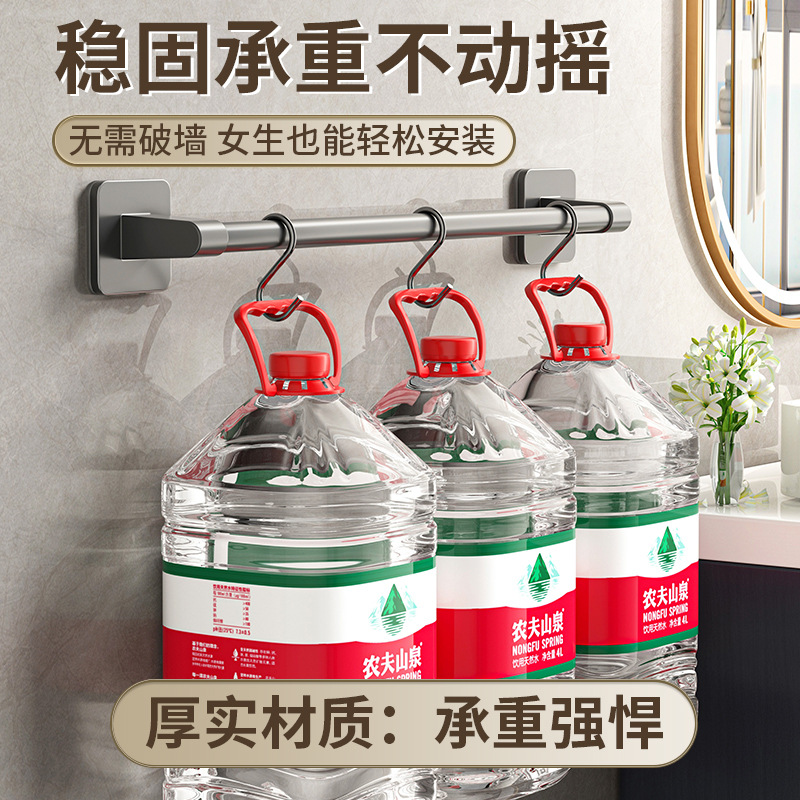 Rack de toallas de baño sin perforación Rack de toallas de un solo palo Rack de toallas de inodoro Colgante de pared Rack de almacenamiento