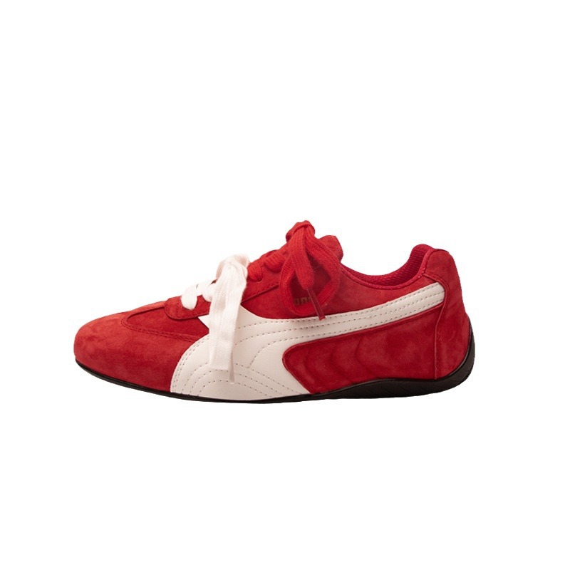 Rose con el mismo nombre de zapatos de entrenamiento de cuero auténtico para mujeres 2025, nuevos zapatos deportivos o casuales de carreras retro Gump rojos