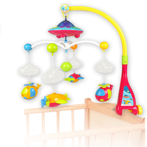 Cross-border infant starry sky projection bed bell light music baby sleep soothing remote control rotating bedside bell toy
