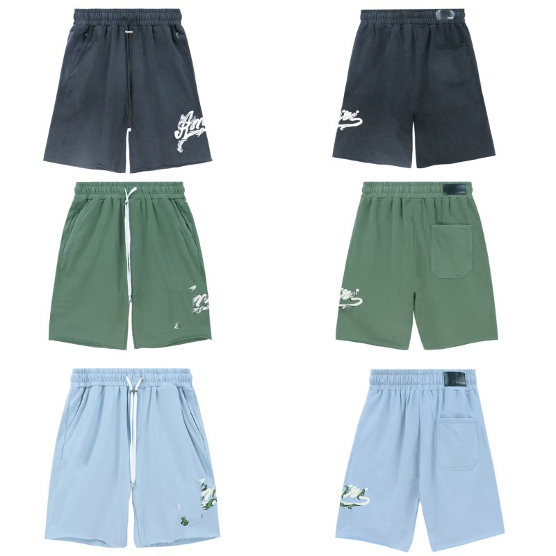 Am24 nuevo logo camiseta de manga corta número 22 lavado retro pareja tendencia deportes 5 puntos pantalones cortos traje 1ri