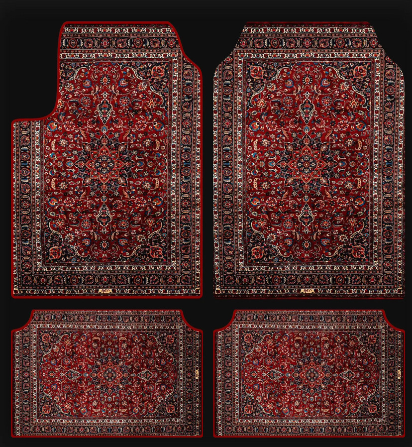Persian Crystal Velvet Car Floor Mat Set with Printed Decoration, Stain-Resistant, Easy to Care For, Non-Slip, Anti-Scratch, Wear-Resistant