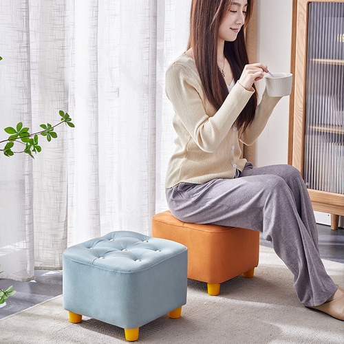 Nordic light luxury shoe bench for home, entryway, shoe wearing small stool, tea table low stool, fabric sofa footrest bench