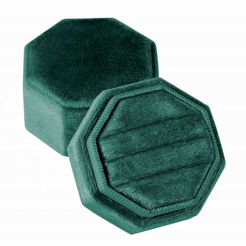 진한 녹색, 싱글 링 박스 [귀걸이 보관 가능]