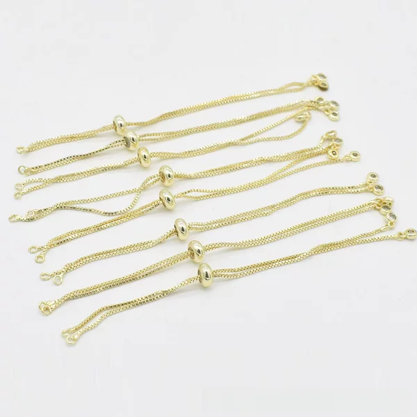 Gold plated bracelet wholesale drawable bracelet adjustable diy handmade bracelet semi-finished copper silicone bracelet accessories