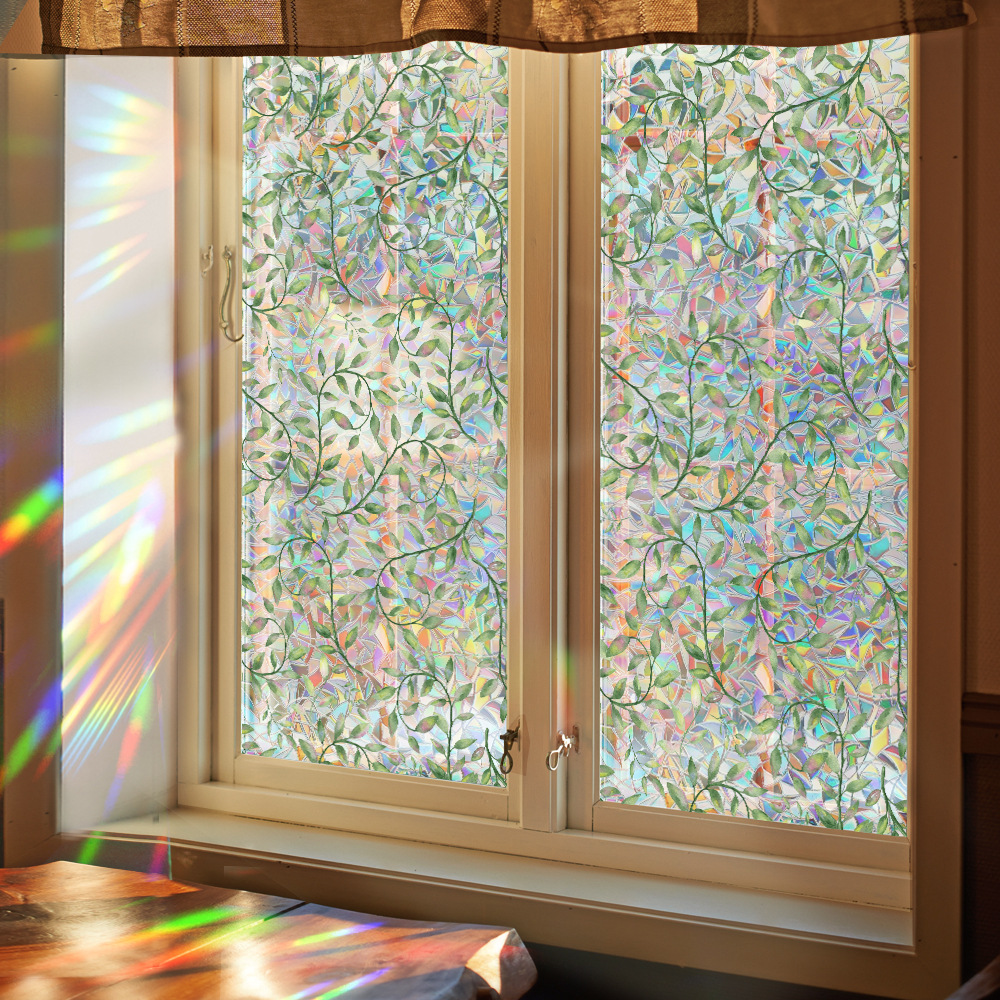 140g Weight Glass paster Home Textiles & Decor Type PVC Material Leaf Pattern Casual, Pastoral Style Casual Pastoral Leaf PVC Glass Paster Wall Art 7