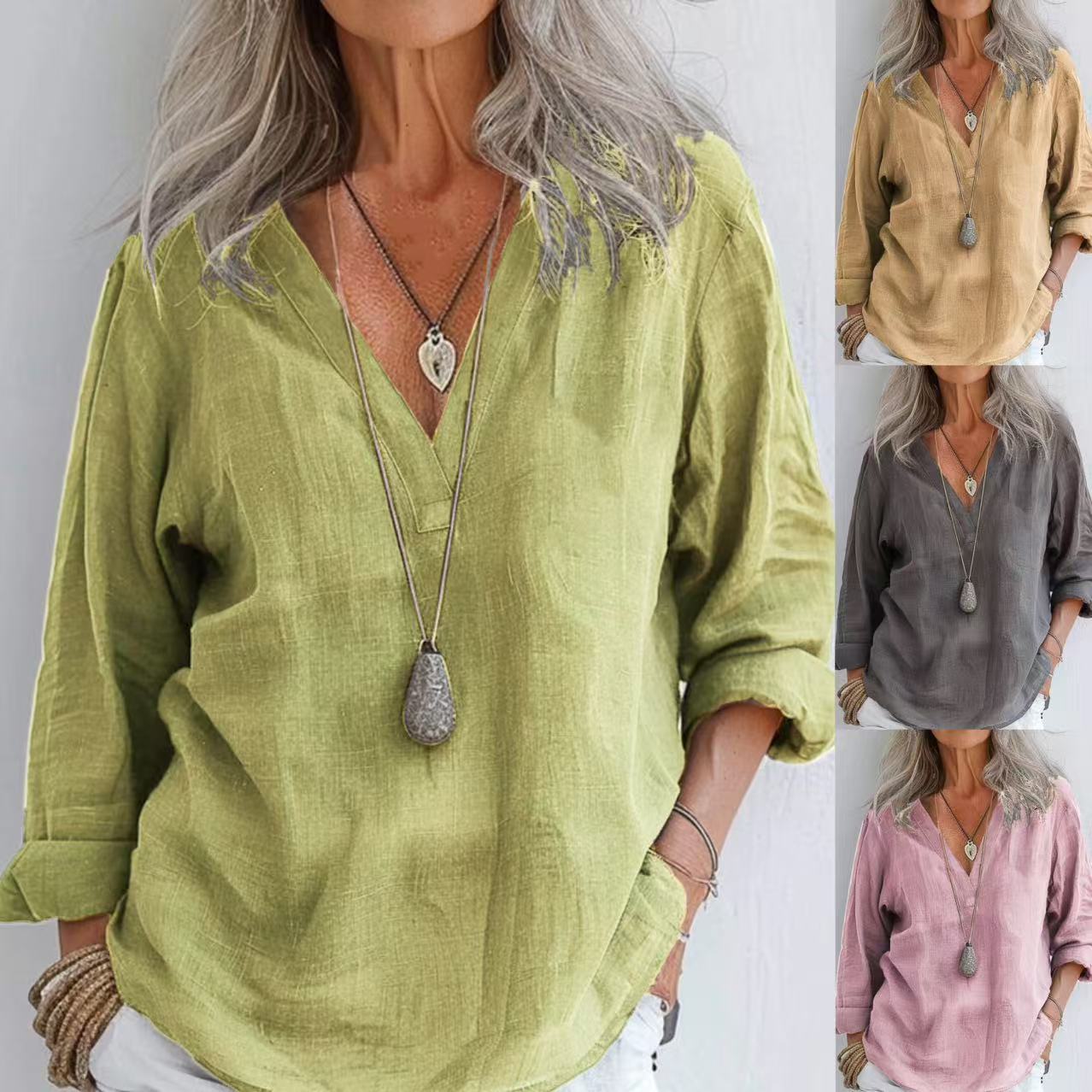 spring fashionable solid color retro long-sleeve for leisure