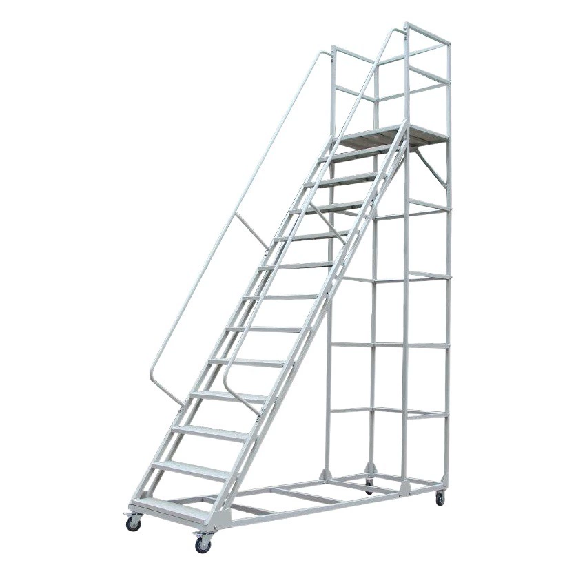 Хранение супермаркет Мобильная платформа альпинистская лестница складская грузовая лестница с бесшумным колесом стабильная Защитная лестница 2,0 м