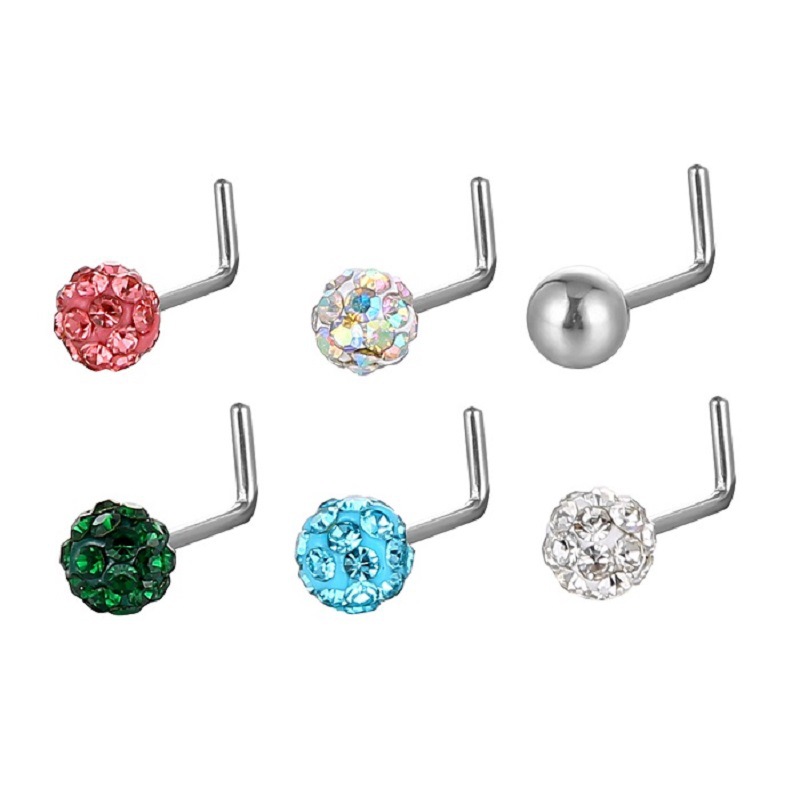 Personalisierter Nasenpiercing-Ring mit feiner Nadel und L-förmiger Kugel – Hersteller und Verkäufer_voghion.com