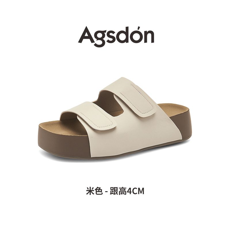 Augustion Toast Pantuflas para mujer 2025 nuevo estilo verano plataforma con falda sandalias blancas de Birkener