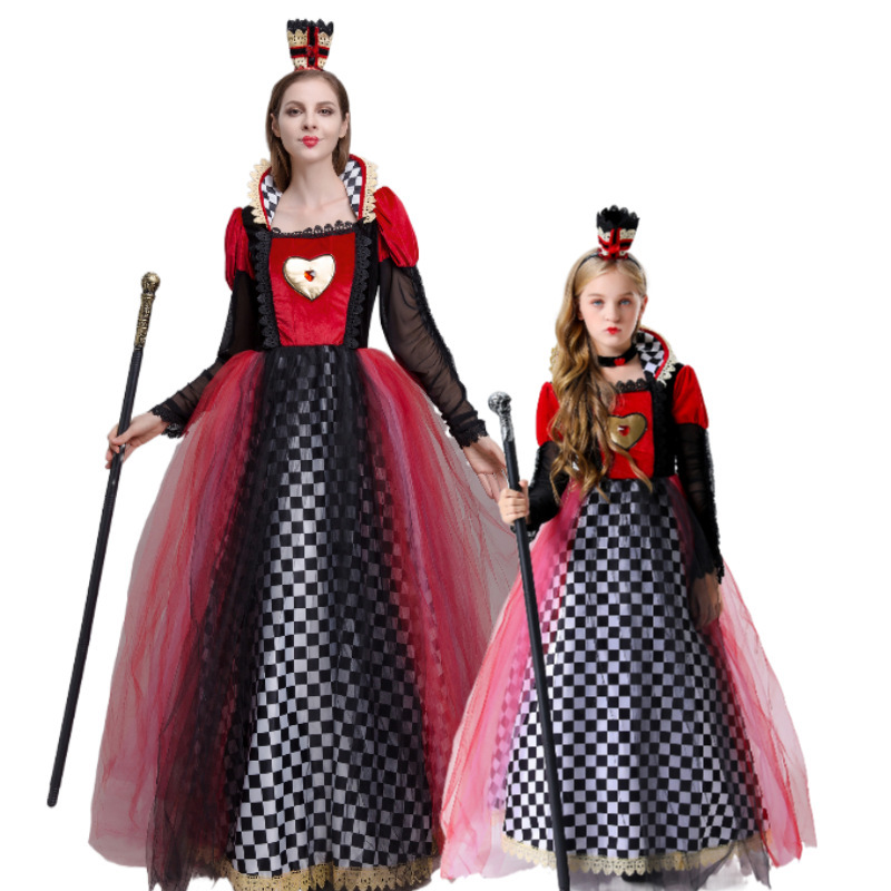 Halloween Costume Night Sleepwalk in Wonderland Peach Queen Palace Queen Party Costume Parent-Child Children's Dress Dress