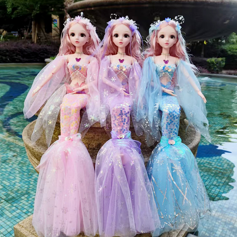 Large 60cm Musical Blinking Detachable Barbie Mermaid Doll That Sings and Tells Stories, Gift for Children, Smart Toy