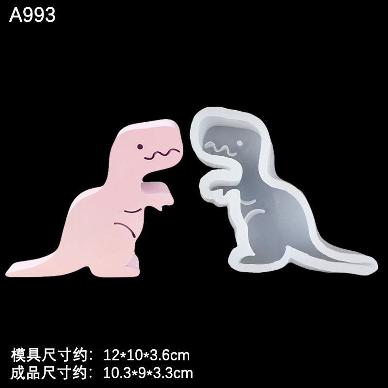 Nuevo dinosaurio de la historieta jirafa y otros modelado silicona animal aromaterapia cristal gota plástico juguete molde vela