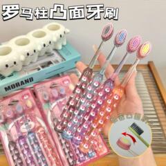 新款水晶罗马柱樱桃熊山型凸面牙刷软毛牙刷洁齿护龈家用小头