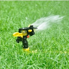 4-point plastic adjustable rocker nozzle 360-degree automatic rotating spray garden humidification lawn agricultural irrigation yellow wing