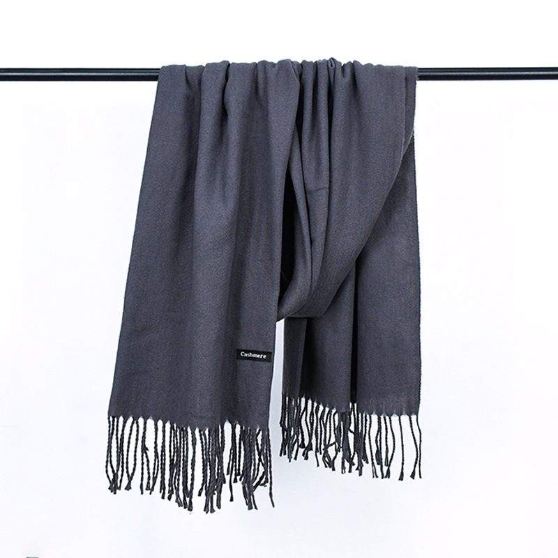 Bufanda Gruesa de Imitación de Cachemira Gris, Estilo Coreano Simple, para Negocios y Abrigar