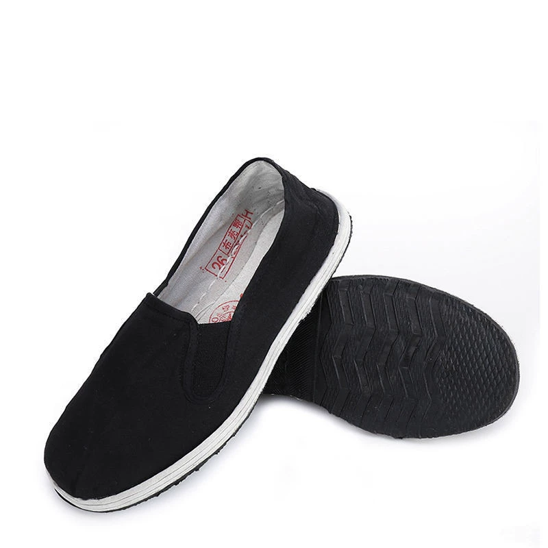 Продажи 3520 черные военные одиночные ботинки ткани черные эластичные ленивые ботинки страхование труда работа неглубокие ботинки ткани