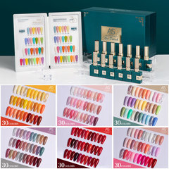 AS Nail Art 30-Color Green Bottle Series New Nail Salon-Specific Set Elegant Red Ice-Transparent Cat Eye Sparkling Diamond
