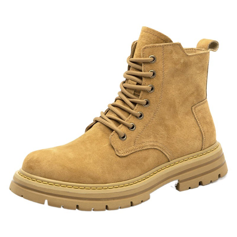 Ботинки Martin, мужские ботильоны, осенние мужские ботинки на молнии сбоку, винтажные повседневные ботинки для пустыни, ботинки из натуральной кожи с ревенем, рабочие ботинки на толстой подошве