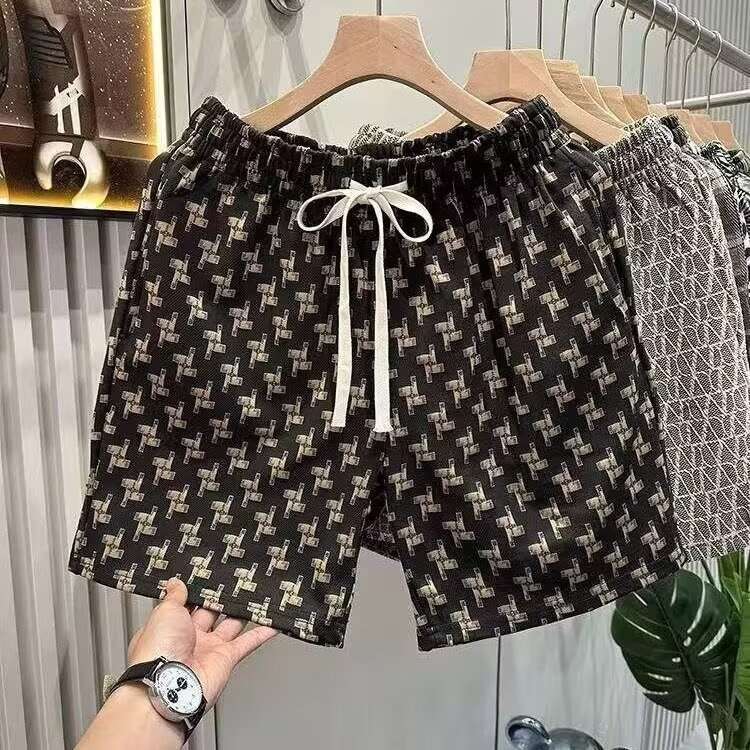 Men's Light Luxury Print Casual 5-Pocket Shorts Quick Dry Skin Friendly Summer Outdoor Beach Wear_viptrois.com