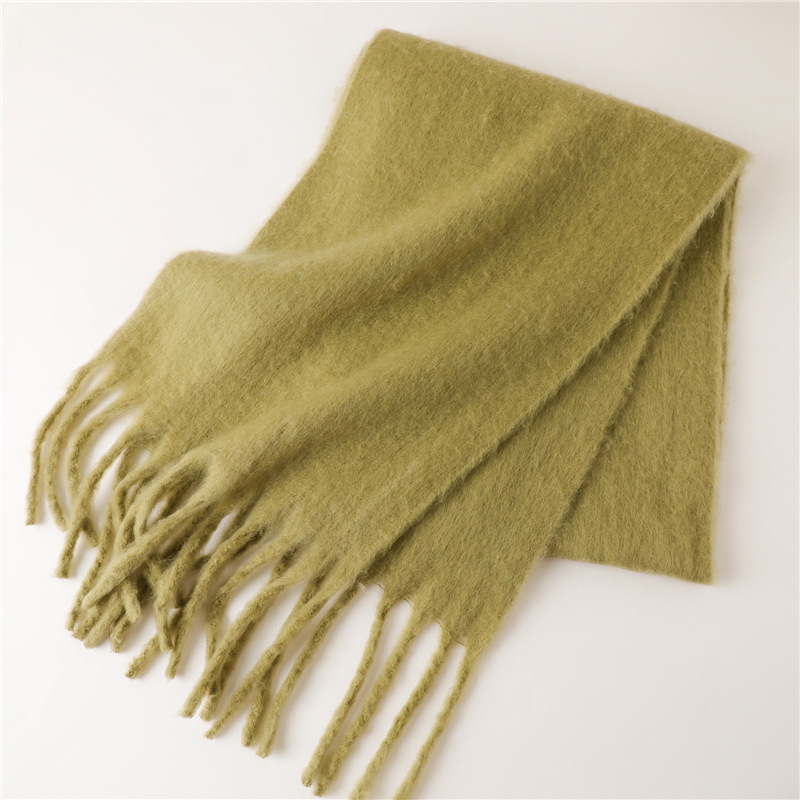 Mohair Schal Für Damen Und Herren Mit Fransen Und Perlen_voghion.com