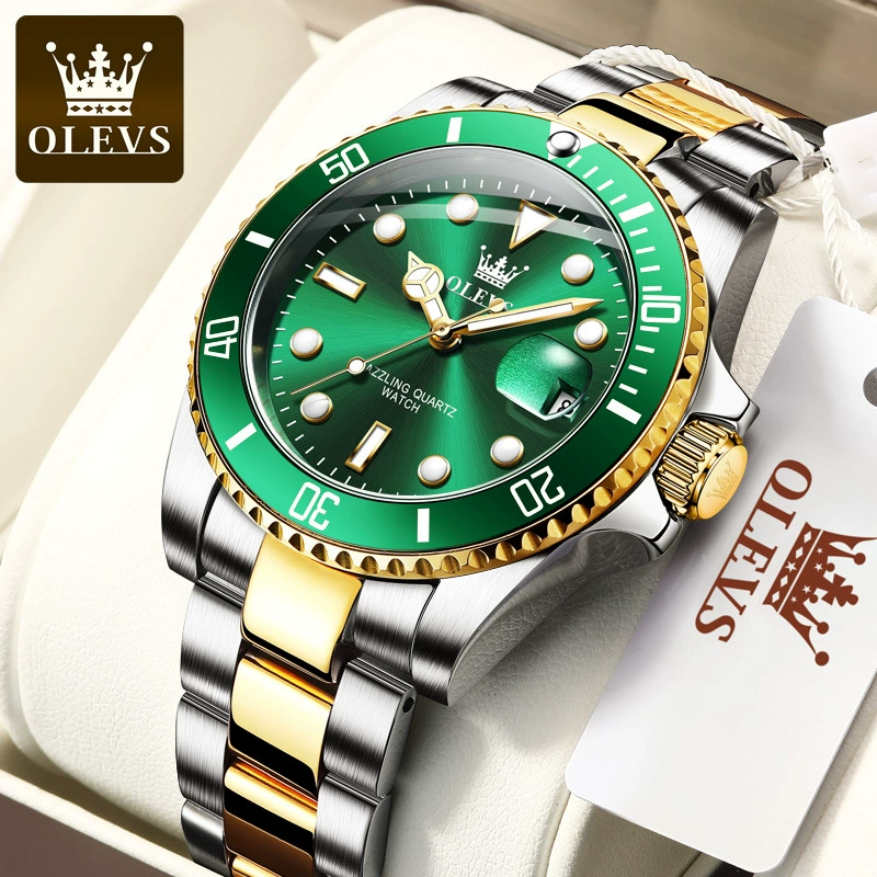 Men’s quartz watch 5885, 41 mm, 30M waterproof, stainless steel bracelet