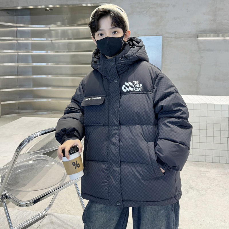 Boys' Thick Down Jackets 2023 New Middle and Large Children's Trend Brand White Duck Down Warm Outerwear Winter Clothes Trend