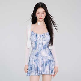 源头工厂泳衣女2024新款夏连体显瘦保守裙式高级感性感泡温泉泳装