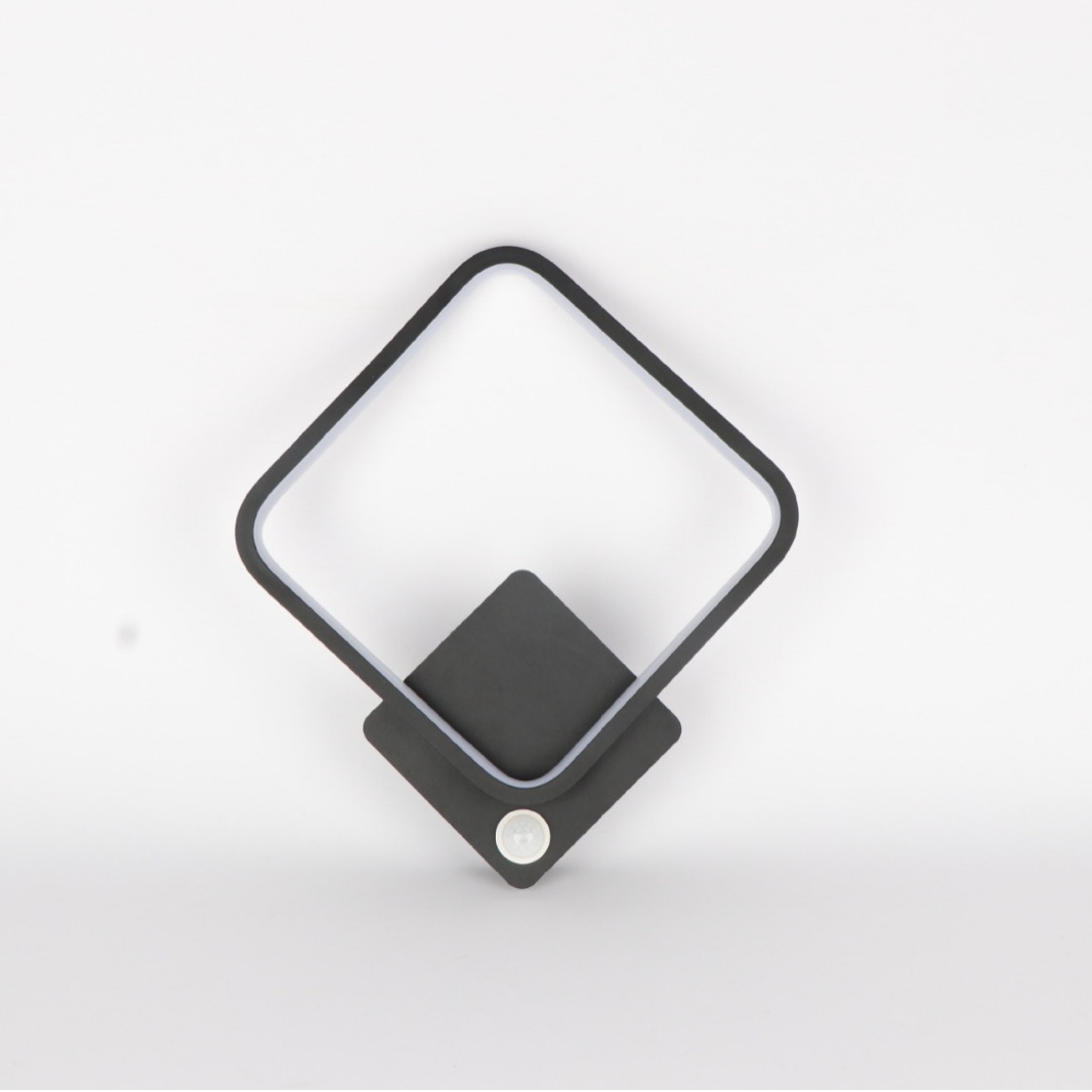 Inducción cuadrada pequeña lámpara de pared simple dormitorio moderno cabezal de cama sala de estar pasillo pared de fondo creativa lámpara de escalera