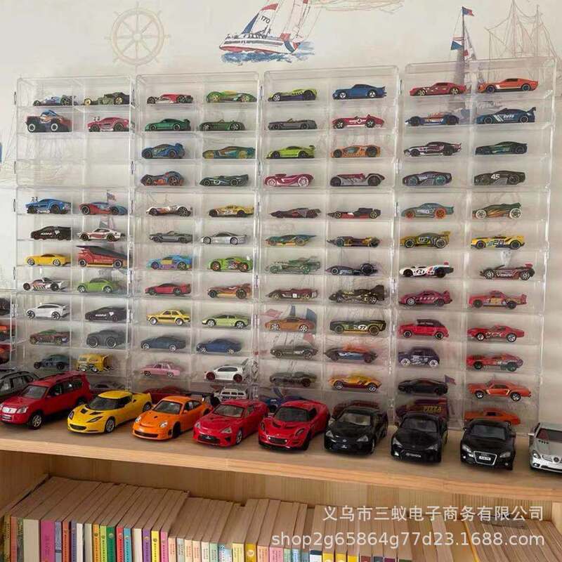 Hot Wheels Matchbox Tomeka Children's Toy Car Model Storage Box 1:64 Car Dustproof Multi-grid Storage Rack