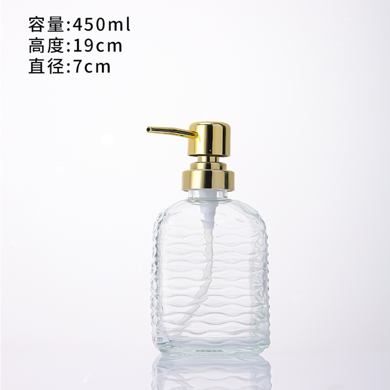 Botellas vacías de vidrio para gel de ducha/champú/loción, con dosificador a presión y opción de grabado/impresión de logotipo, venta al por mayor.