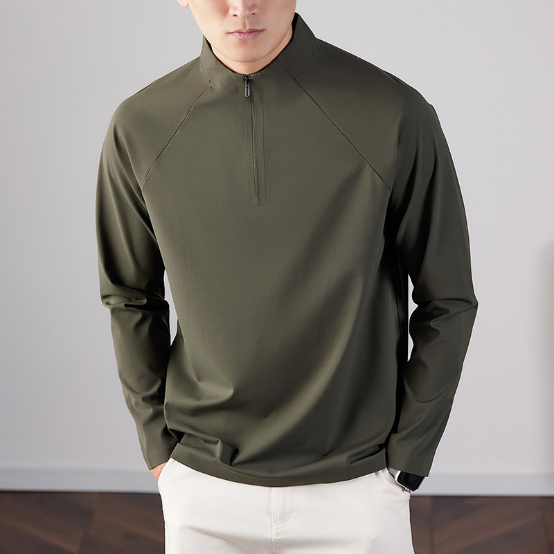 Popular Seamless Nylon Half-Zip Stand Collar Long-Sleeve Sweatshirt Men's Sports Cycling Shirt Moisture-Wicking T-Shirt Popular Seamless Nylon Half-Zip Stand Collar Long-Sleeve Sweatshirt Men's Sports Cycling Shirt Moisture-Wicking T-Shirt
