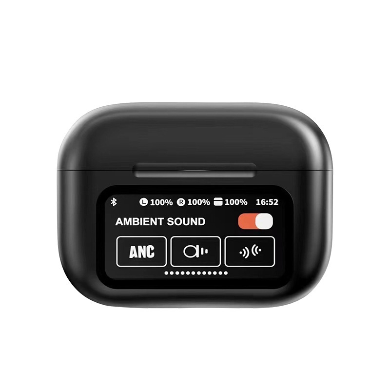 Hot A9Pro de alta calidad con auriculares Bluetooth de quinta generación de Huaqiang Bei ANC reducción de ruido de larga duración auriculares inalámbricos táctiles de pantalla en color