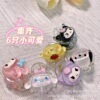 Japanese cute crab pin, cartoon bangs, ponytail