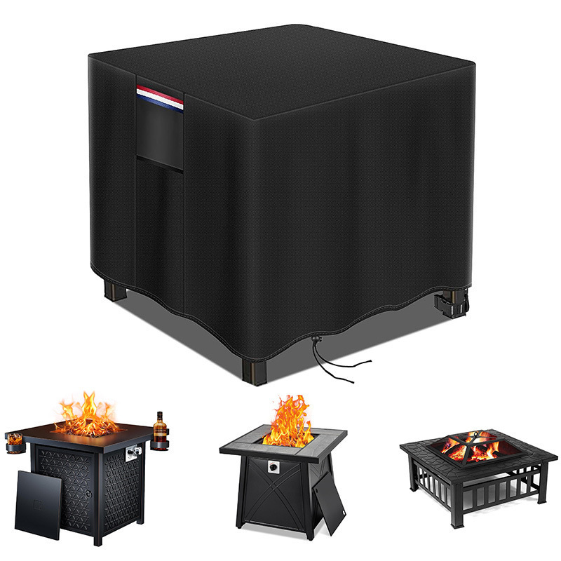 Amazon's Best-Selling Multi-Size Square Outdoor Fireplace Cover 210D Silver-Coated Waterproof and Sunscreen Portable Fire Pit Cover