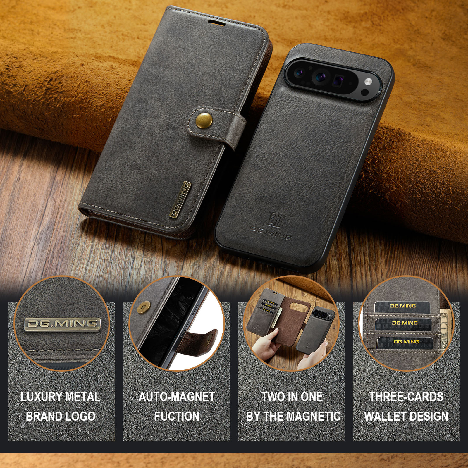 Zwei-in-Eins-Gehäuse für Google Pixel 9 Pro XL Pixel 9 Pro Magnetgehäuse_voghion.com