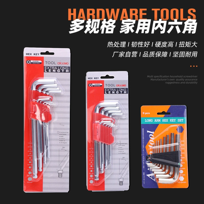 Метрическая удлиненная отвертка с шестигранной головкой Riley, внутренний шестигранный ключ с шаровой головкой, Набор шестигранных ключей L-типа