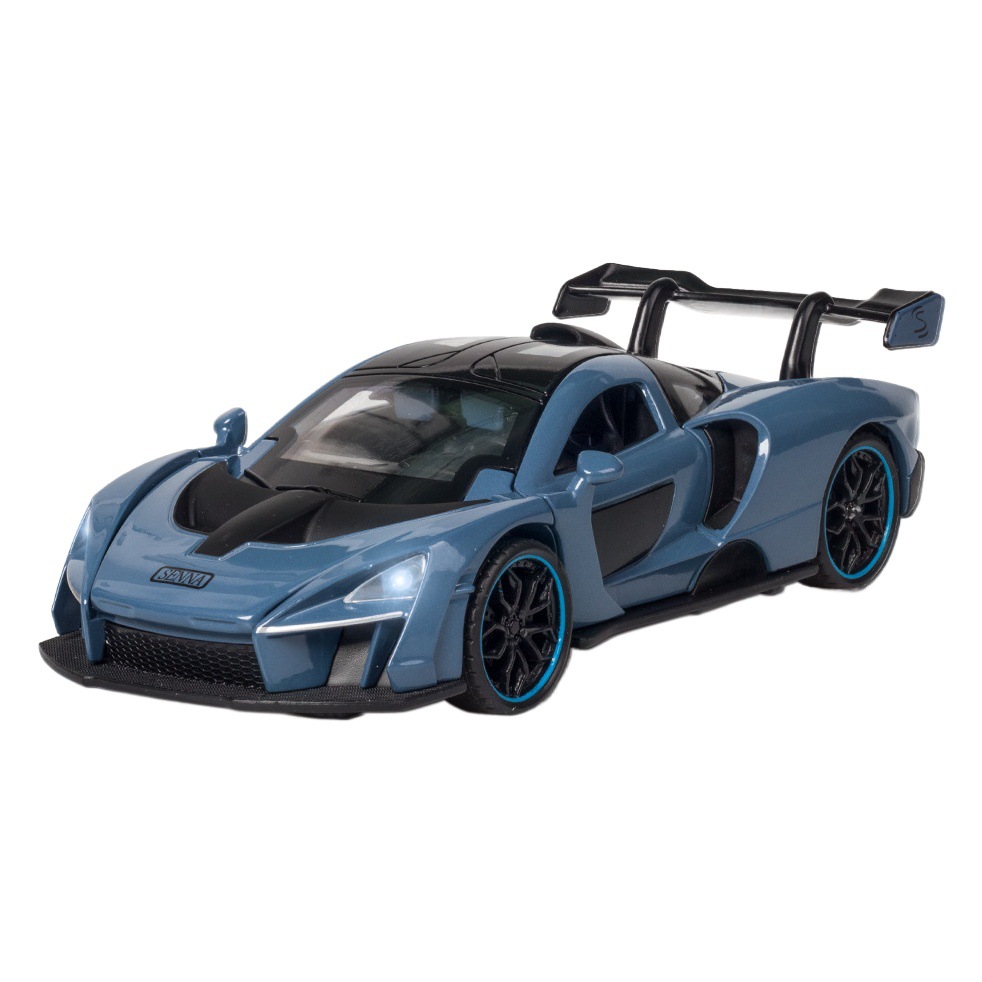 (A granel) nuevo modelo de coche de aleación austriaco 1:32 McLaren Senna con sonido y luz pull back juguete modelo de coche deportivo adornos