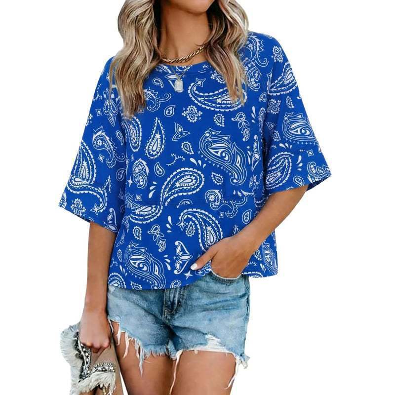 Camiseta Holgada Informal de Manga Campana con Estilo Nuevo y Color Sólido en Patchwork, Éxito de Ventas en Amazon Europeo y Americano 2025 para Mujer