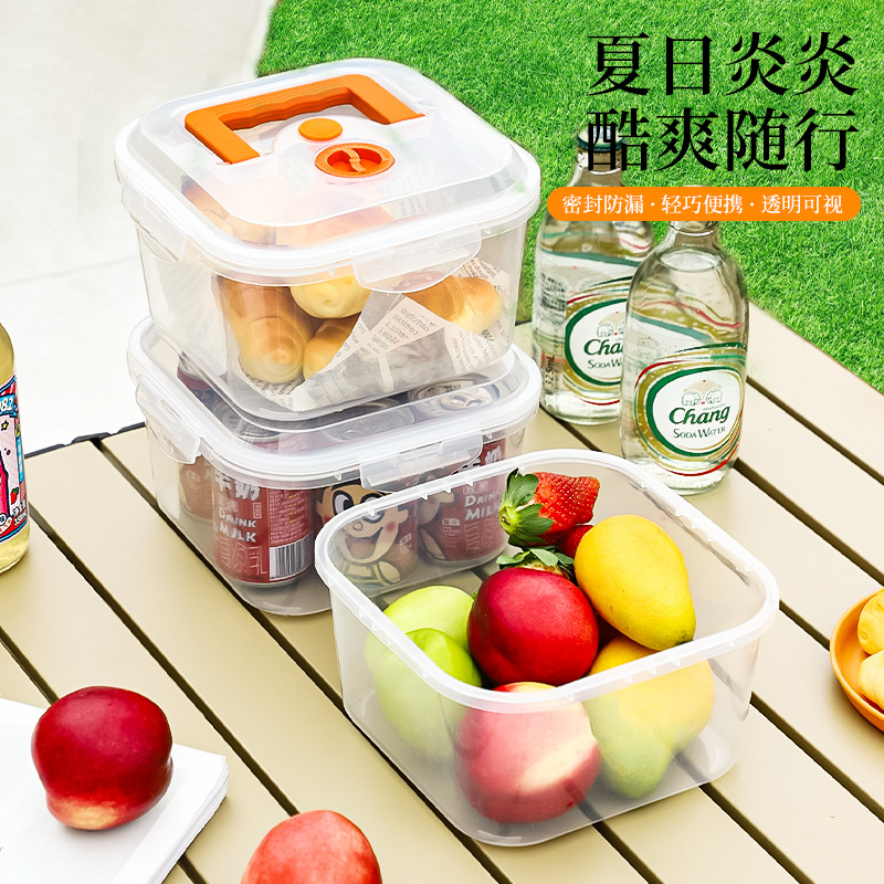 Caja de almacenamiento a prueba de fugas de gran capacidad con cubierta para refrigerador doméstico para huevos, frutas y alimentos