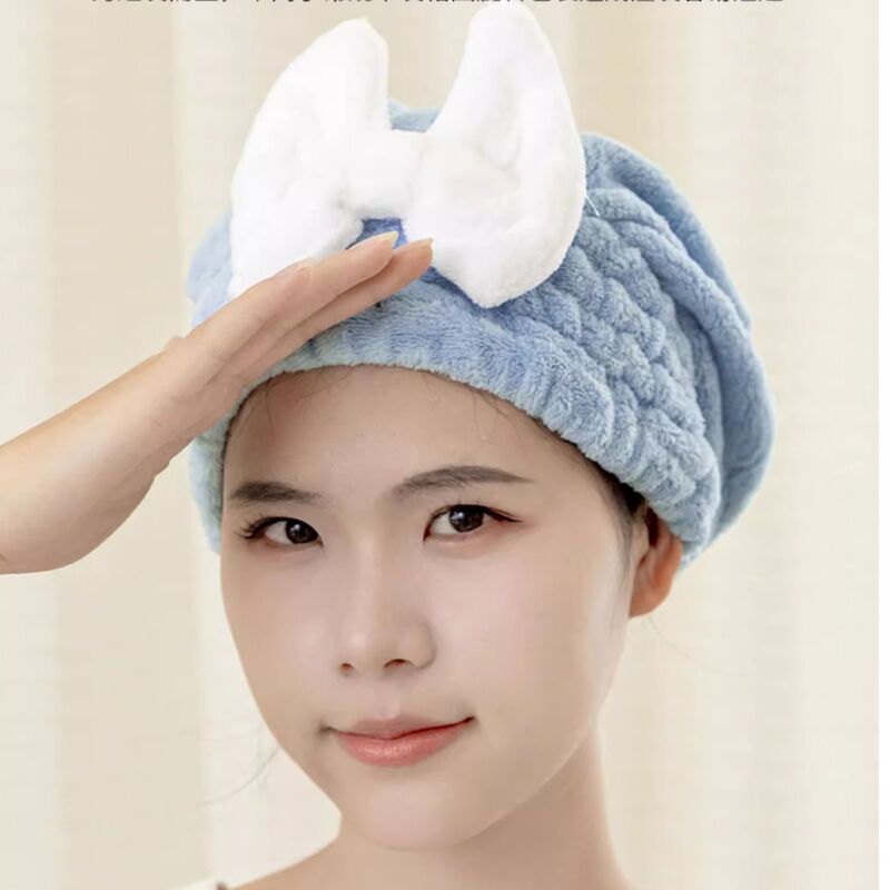 Women's Thickened Quick-Dry Hair Towel, Absorbent Head Wrap, Fast Drying Hair Towel, Double-Layer Thickened Shower Cap