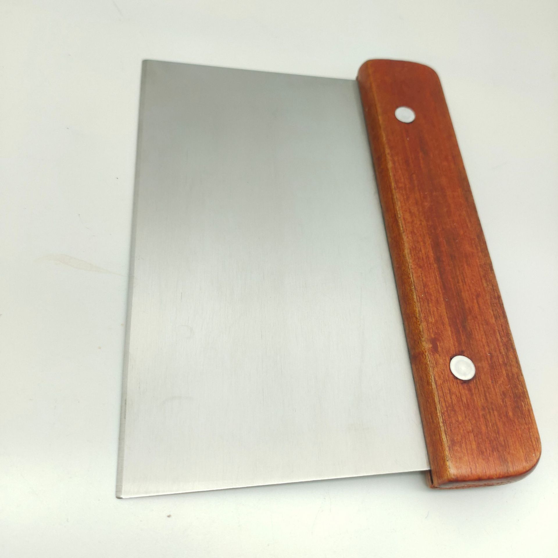 Wooden Handle Dough Cutter Stainless Steel Beveled Edge Flour Scraper Baking Tool Dough Cutter Hand-Rolled Dough Cutter