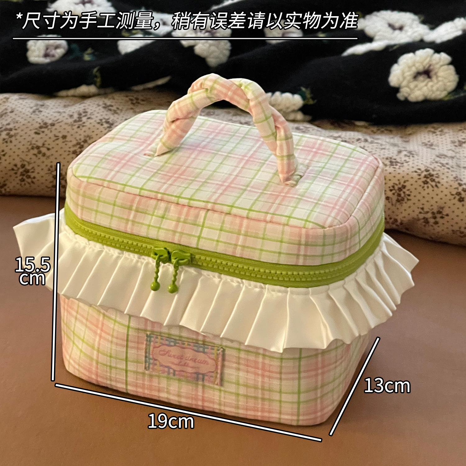 Bolsa de maquillaje de gran capacidad bolsa de maquillaje portátil para mujeres bolsa de almacenamiento de maquillaje de viaje bolsa de lavado nicho encantadora bolsa de almacenamiento de mano para mujeres