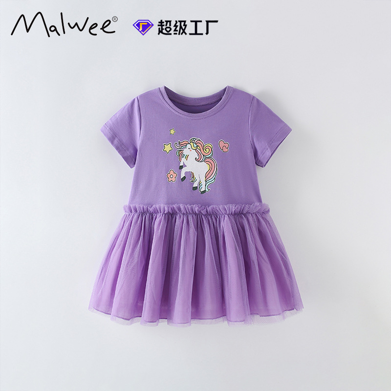 Vestido de princesa de niña malwee transfronterizo vestido de verano nuevo estilo vestido de niño europeo y americano estilo occidental