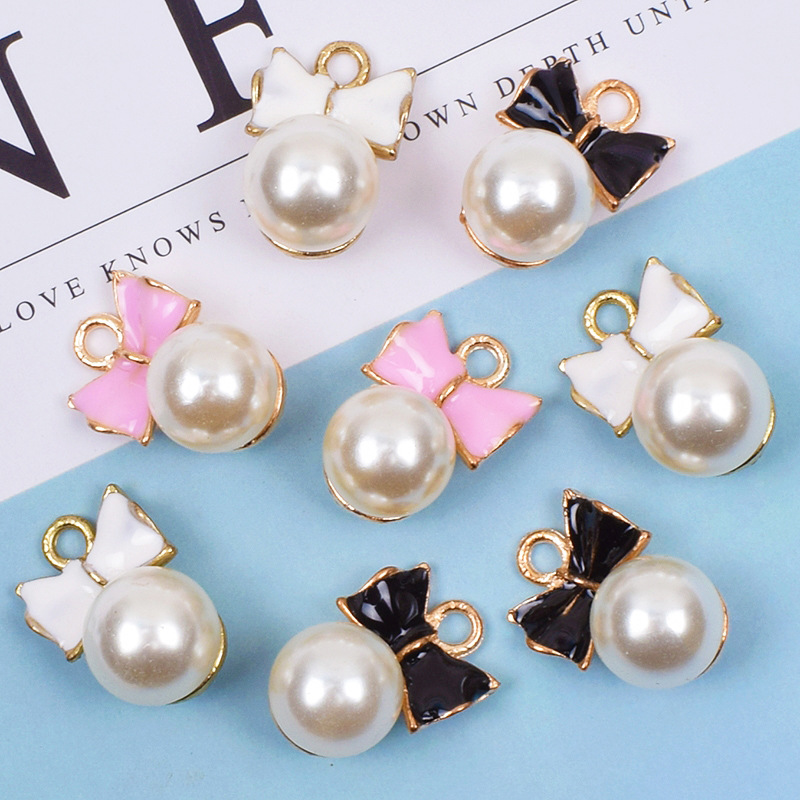 10 Pcs/package Simple Style Bow Knot Alloy Enamel Inlay Jewelry Accessories display picture 7