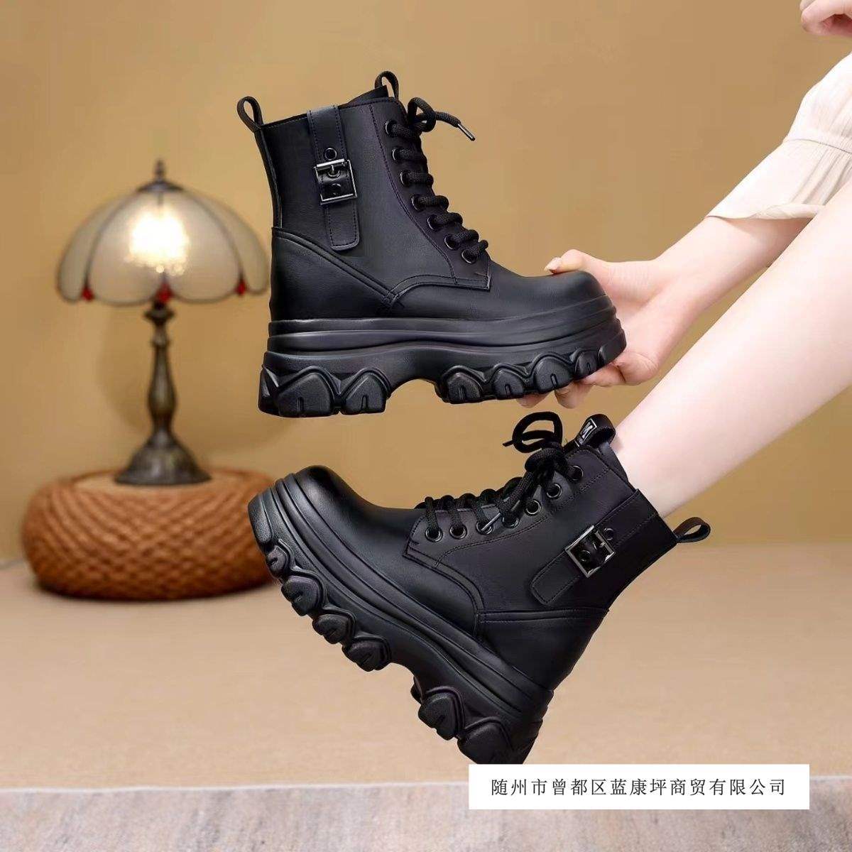 Real Soft Leather Height-Increasing Boots for Women Autumn 2025 New Small Thick-Soled Short Boots for Women All Seasons Fleece-Lined Anti-Slip and Warm